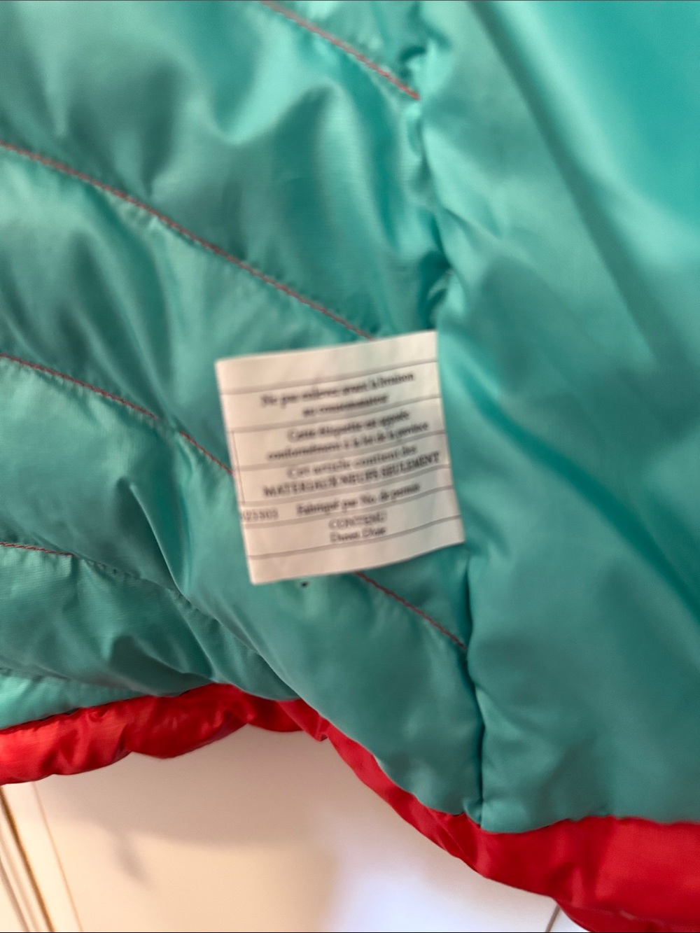 Patagonia Women’s Down Sweater Jacket Red Teal 800 Fill Goose Down FA12- SZ M - Picture 8 of 14